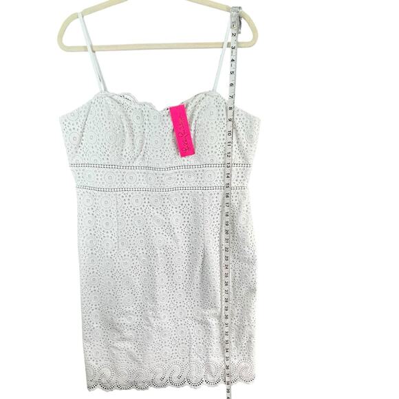 Lilly Pulitzer Dress Womens 16 White Jaida Sand Dollar Eyelet Scallop Hem NWT - Picture 10 of 16